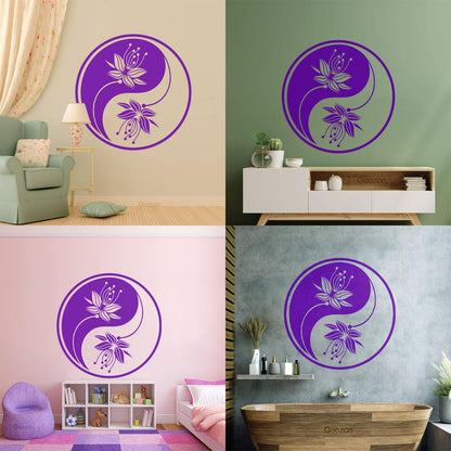 Yin Yang Flower Buddha Meditation Vinyl Art Sticker Car Body Decoration