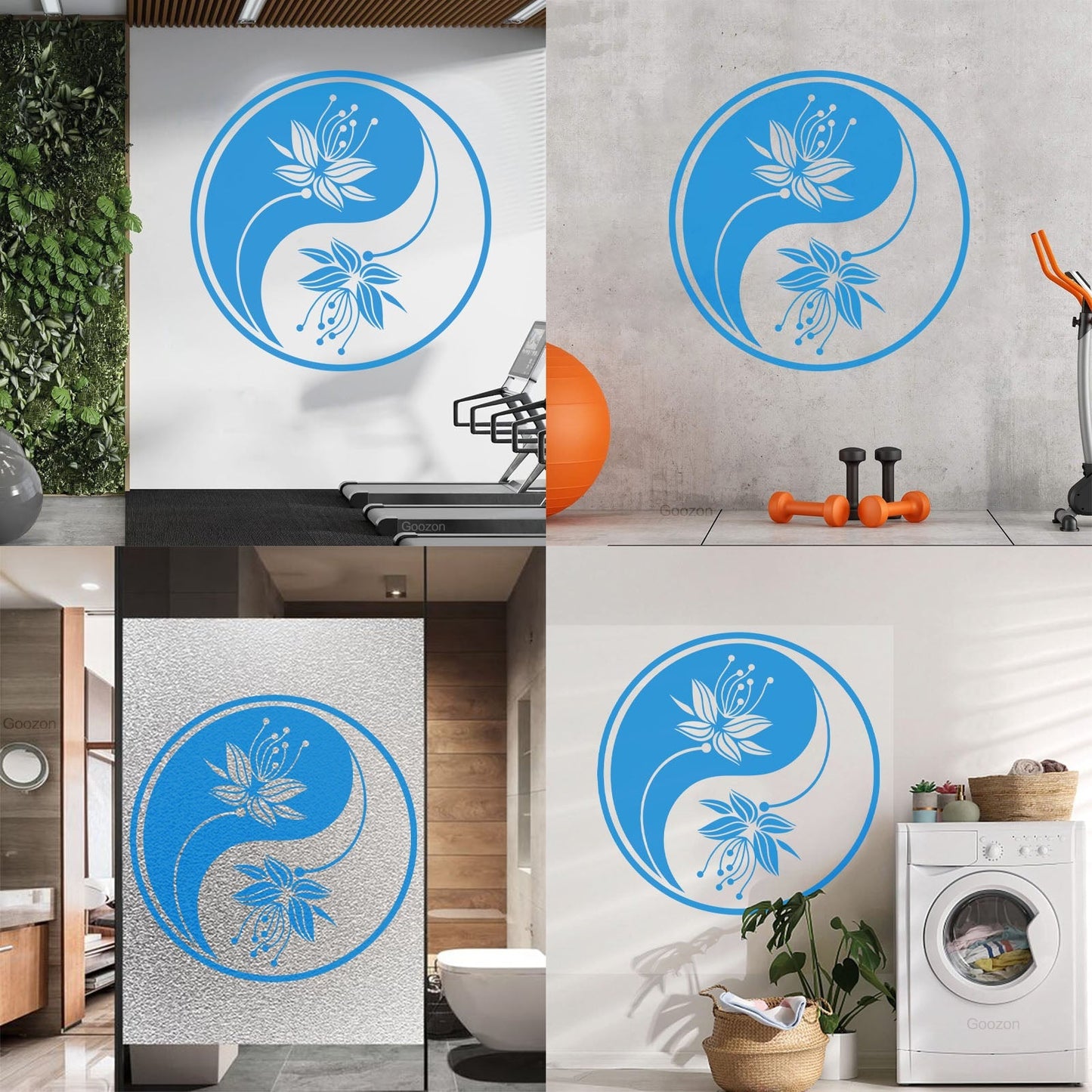 Yin Yang Flower Buddha Meditation Vinyl Art Sticker Car Body Decoration