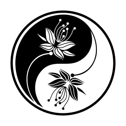 Yin Yang Flower Buddha Meditation Vinyl Art Sticker Car Body Decoration