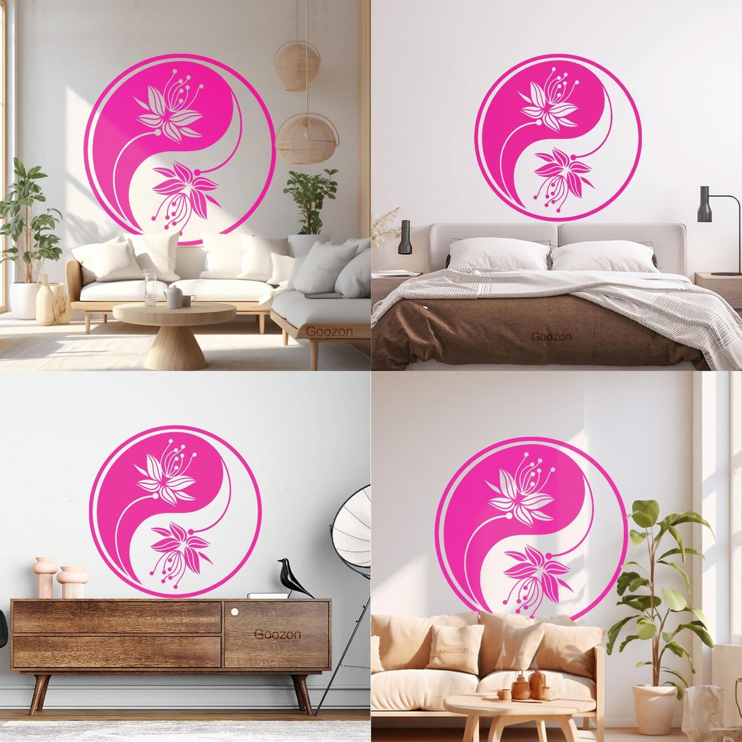 Yin Yang Flower Buddha Meditation Vinyl Art Sticker Car Body Decoration