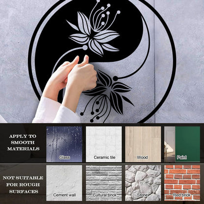 Yin Yang Flower Buddha Meditation Vinyl Art Sticker Car Body Decoration