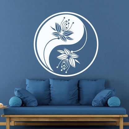 Yin Yang Flower Buddha Meditation Vinyl Art Sticker Car Body Decoration
