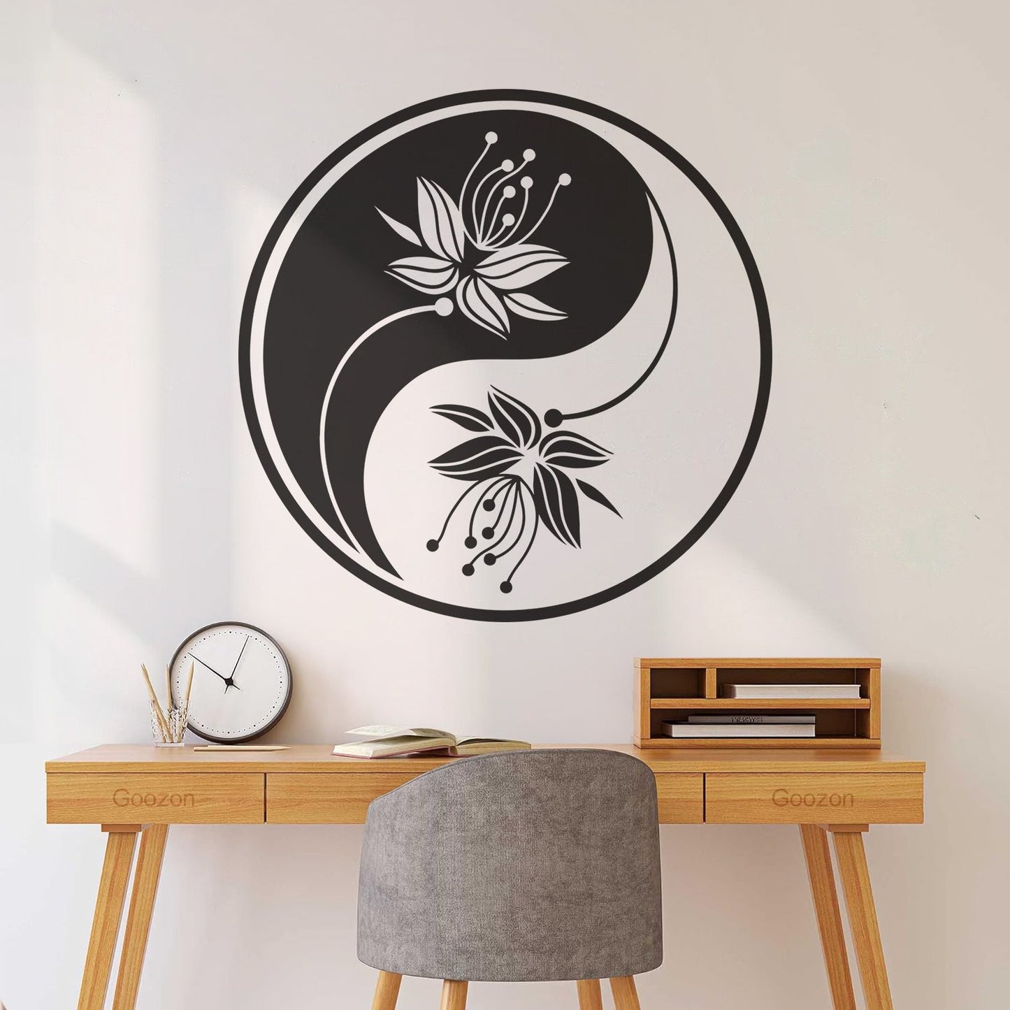 Yin Yang Flower Buddha Meditation Vinyl Art Sticker Car Body Decoration