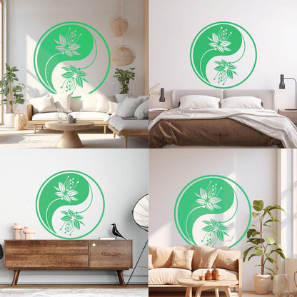 Yin Yang Flower Buddha Meditation Vinyl Art Sticker Car Body Decoration