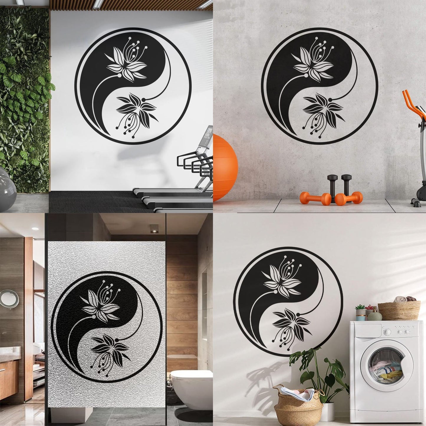 Yin Yang Flower Buddha Meditation Vinyl Art Sticker Car Body Decoration