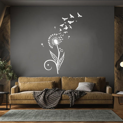 Engraving Stickers Flower And Birds Romantic Love Natural Home Window Decals