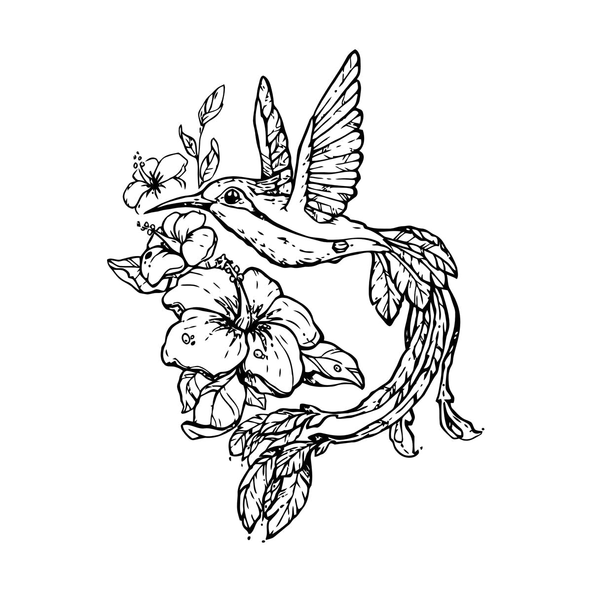 Lettering Decals Beautiful Little Bird Colibri Miraculous Flowers Glass Stickers