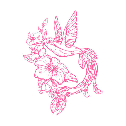 Lettering Decals Beautiful Little Bird Colibri Miraculous Flowers Glass Stickers