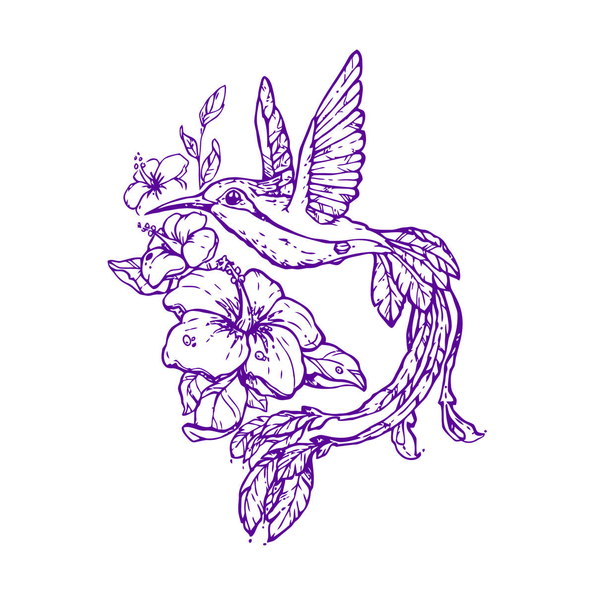 Lettering Decals Beautiful Little Bird Colibri Miraculous Flowers Glass Stickers