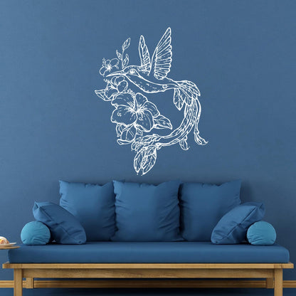 Lettering Decals Beautiful Little Bird Colibri Miraculous Flowers Glass Stickers