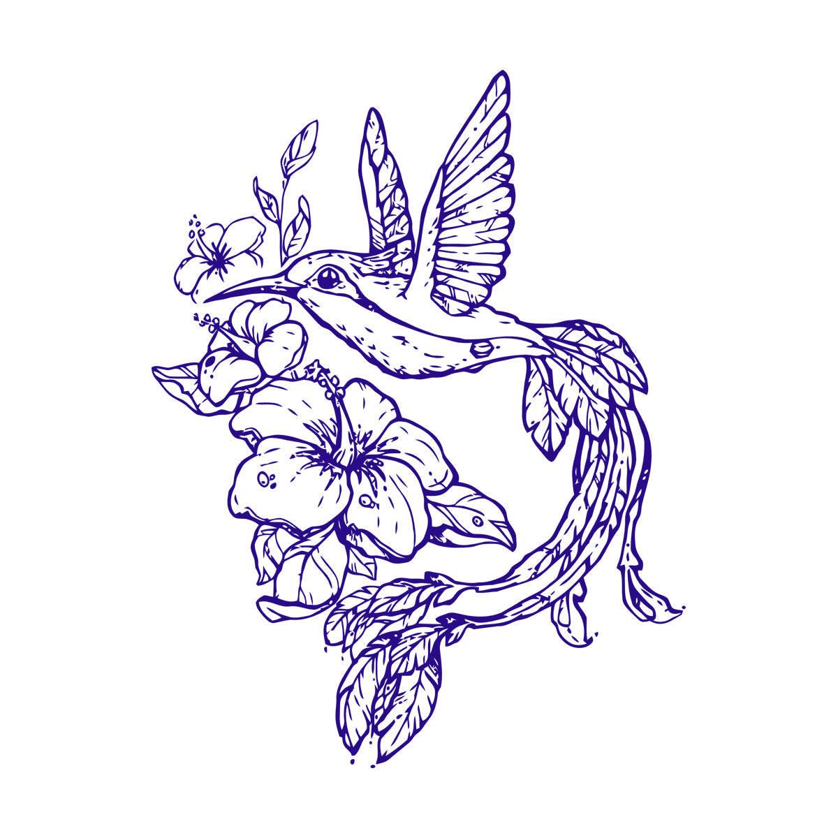 Lettering Decals Beautiful Little Bird Colibri Miraculous Flowers Glass Stickers