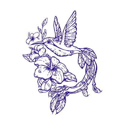 Lettering Decals Beautiful Little Bird Colibri Miraculous Flowers Glass Stickers