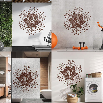 Wall Decals Pvc Circle Flower Ornament Natural Mandala Store Decoration