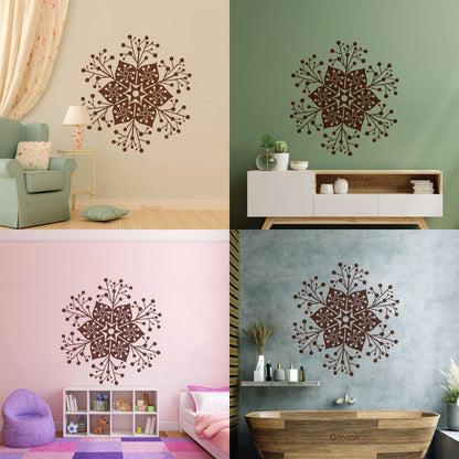 Wall Decals Pvc Circle Flower Ornament Natural Mandala Store Decoration