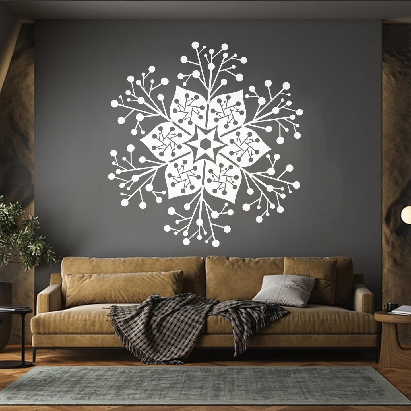 Wall Decals Pvc Circle Flower Ornament Natural Mandala Store Decoration