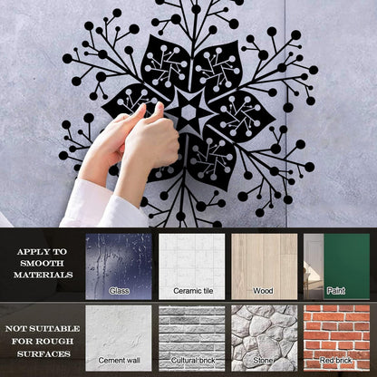 Wall Decals Pvc Circle Flower Ornament Natural Mandala Store Decoration