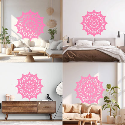 Circle Flower Ornament Natural Mandala Meditation Lettering Stickers Tattoo Culture