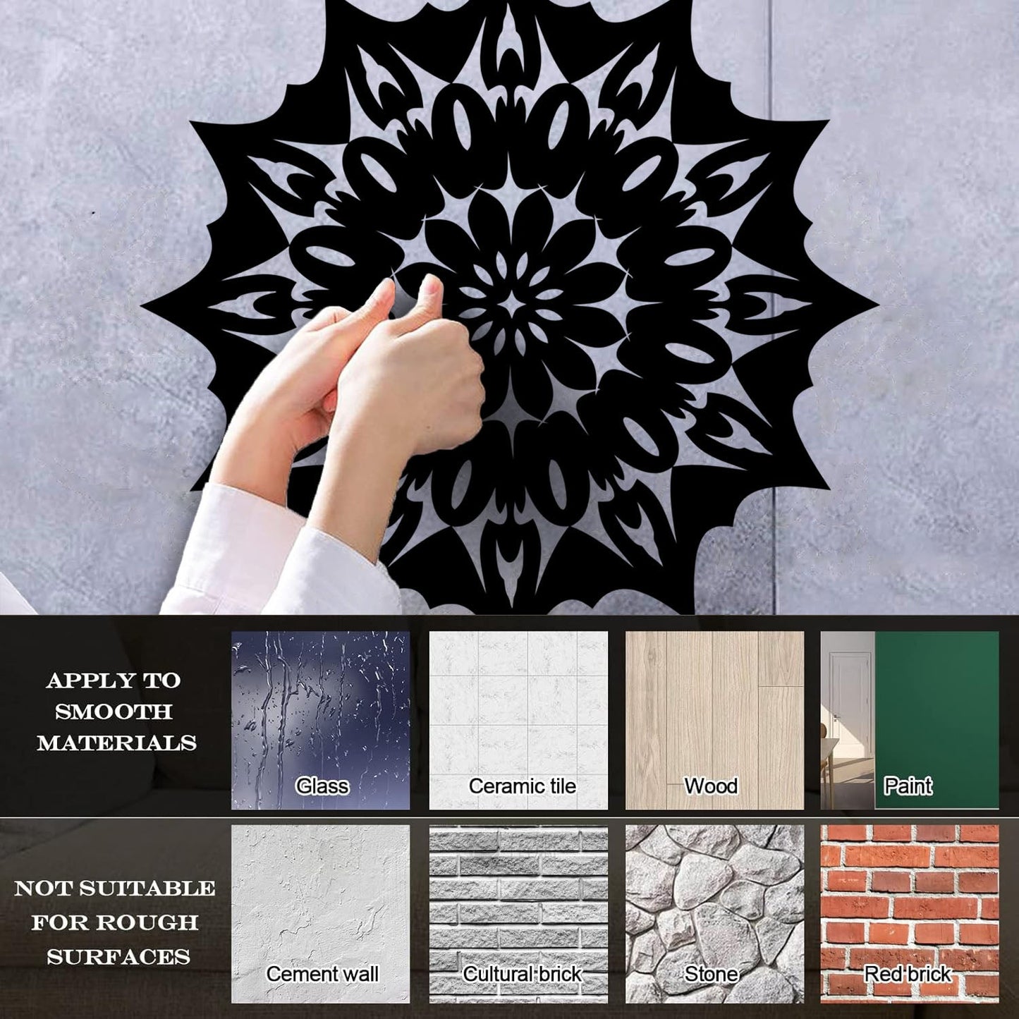 Circle Flower Ornament Natural Mandala Meditation Lettering Stickers Tattoo Culture