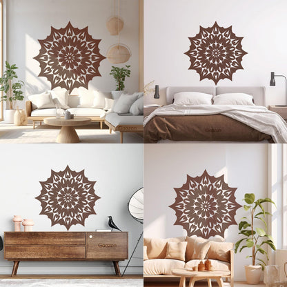 Circle Flower Ornament Natural Mandala Meditation Lettering Stickers Tattoo Culture