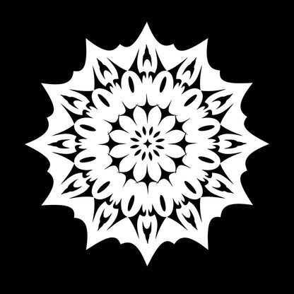 Circle Flower Ornament Natural Mandala Meditation Lettering Stickers Tattoo Culture