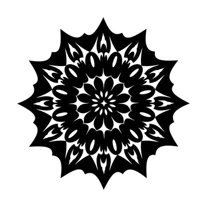 Circle Flower Ornament Natural Mandala Meditation Lettering Stickers Tattoo Culture