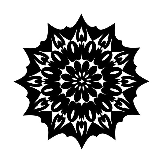 Circle Flower Ornament Natural Mandala Meditation Lettering Stickers Tattoo Culture