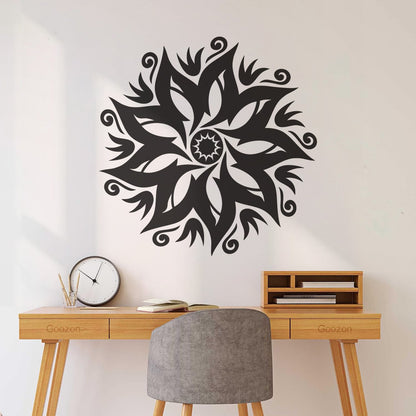 Wall Decals Paster Paper Circle Flower Ornament Natural Mandala Yoga Studio Removable Without Leaving Glue