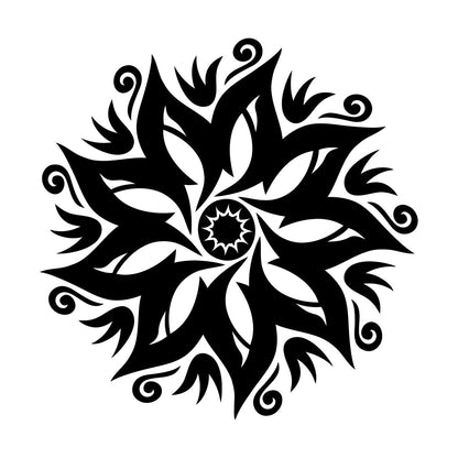 Wall Decals Paster Paper Circle Flower Ornament Natural Mandala Yoga Studio Removable Without Leaving Glue