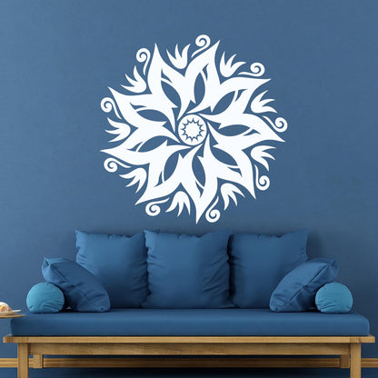 Wall Decals Paster Paper Circle Flower Ornament Natural Mandala Yoga Studio Removable Without Leaving Glue