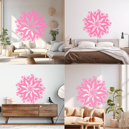 Wall Decals Paster Paper Circle Flower Ornament Natural Mandala Yoga Studio Removable Without Leaving Glue