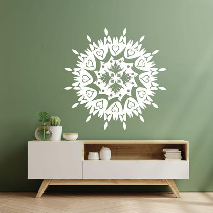 Vinyl Wall Stickers Circle Flower Ornament Natural Mandala Yoga Studio Self Adhesive
