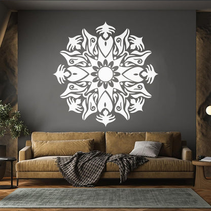 Wall Decals Circle Mandala Flower Ornament Natural Meditation Do Not Damage The Wall Surface