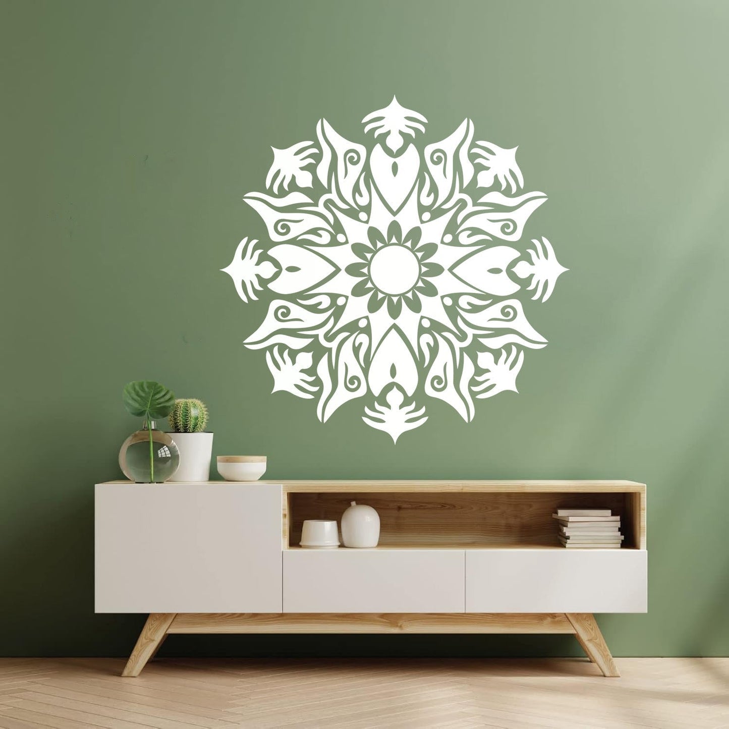 Wall Decals Circle Mandala Flower Ornament Natural Meditation Do Not Damage The Wall Surface