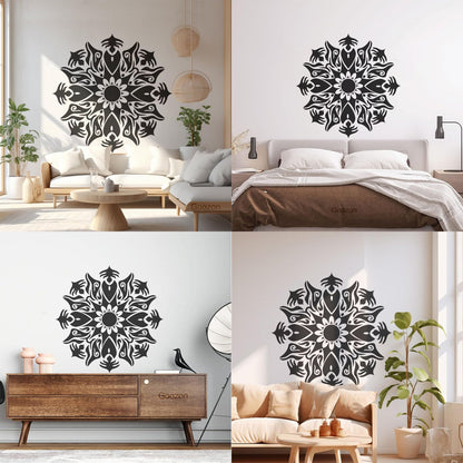 Wall Decals Circle Mandala Flower Ornament Natural Meditation Do Not Damage The Wall Surface