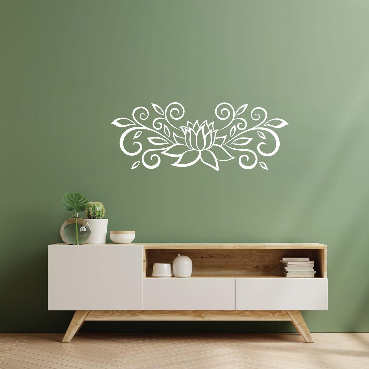 Fine Carving Decals Leaves And Flourishes Beautiful Flower Lotus Personalized Customization