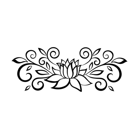 Fine Carving Decals Leaves And Flourishes Beautiful Flower Lotus Personalized Customization
