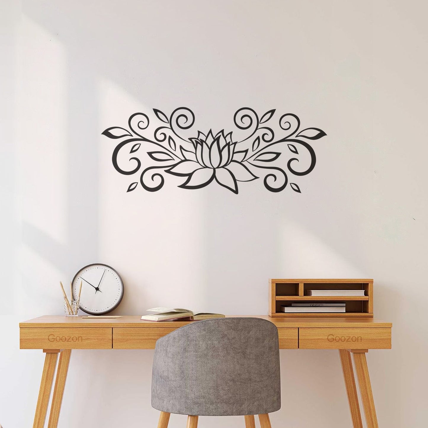 Fine Carving Decals Leaves And Flourishes Beautiful Flower Lotus Personalized Customization