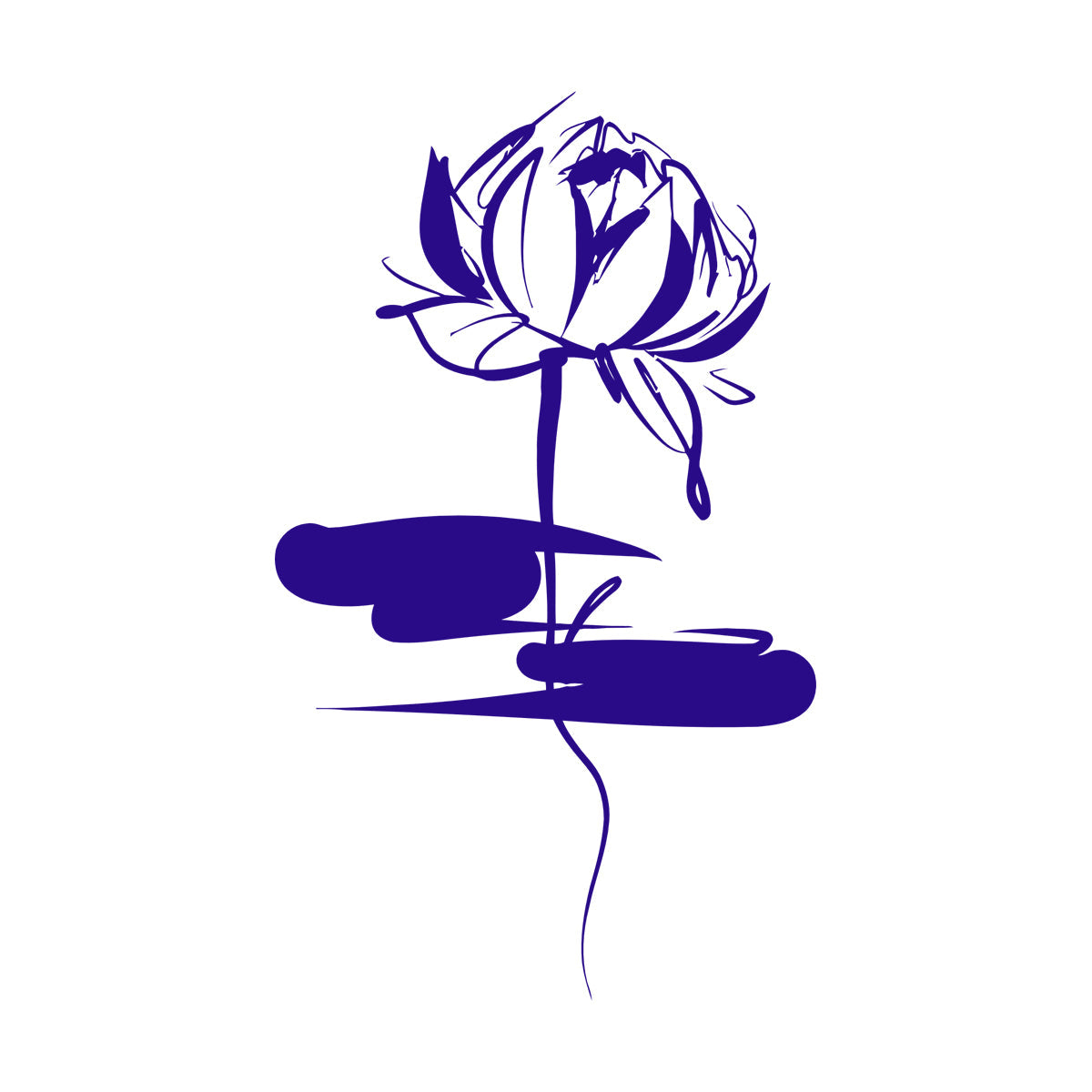 Lotus Sacred Flower East Symbol Of Buddhism Engraving Stickers Art Decoration