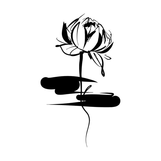 Lotus Sacred Flower East Symbol Of Buddhism Engraving Stickers Art Decoration