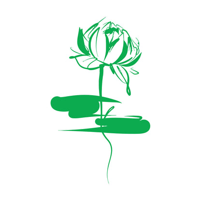 Lotus Sacred Flower East Symbol Of Buddhism Engraving Stickers Art Decoration
