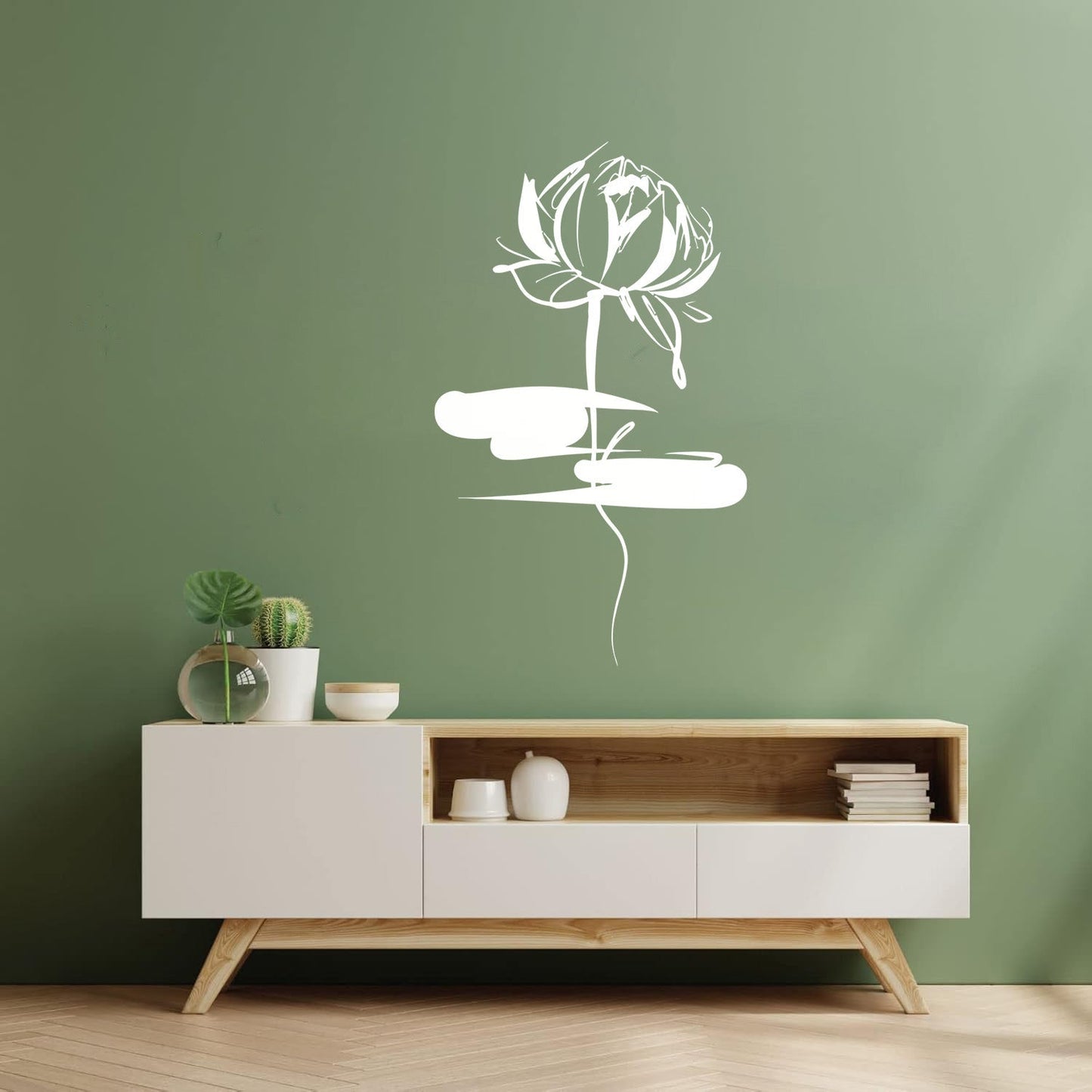 Lotus Sacred Flower East Symbol Of Buddhism Engraving Stickers Art Decoration