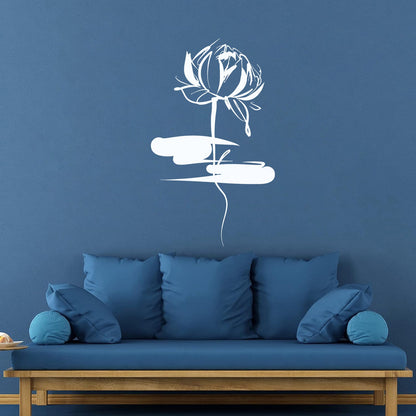 Lotus Sacred Flower East Symbol Of Buddhism Engraving Stickers Art Decoration