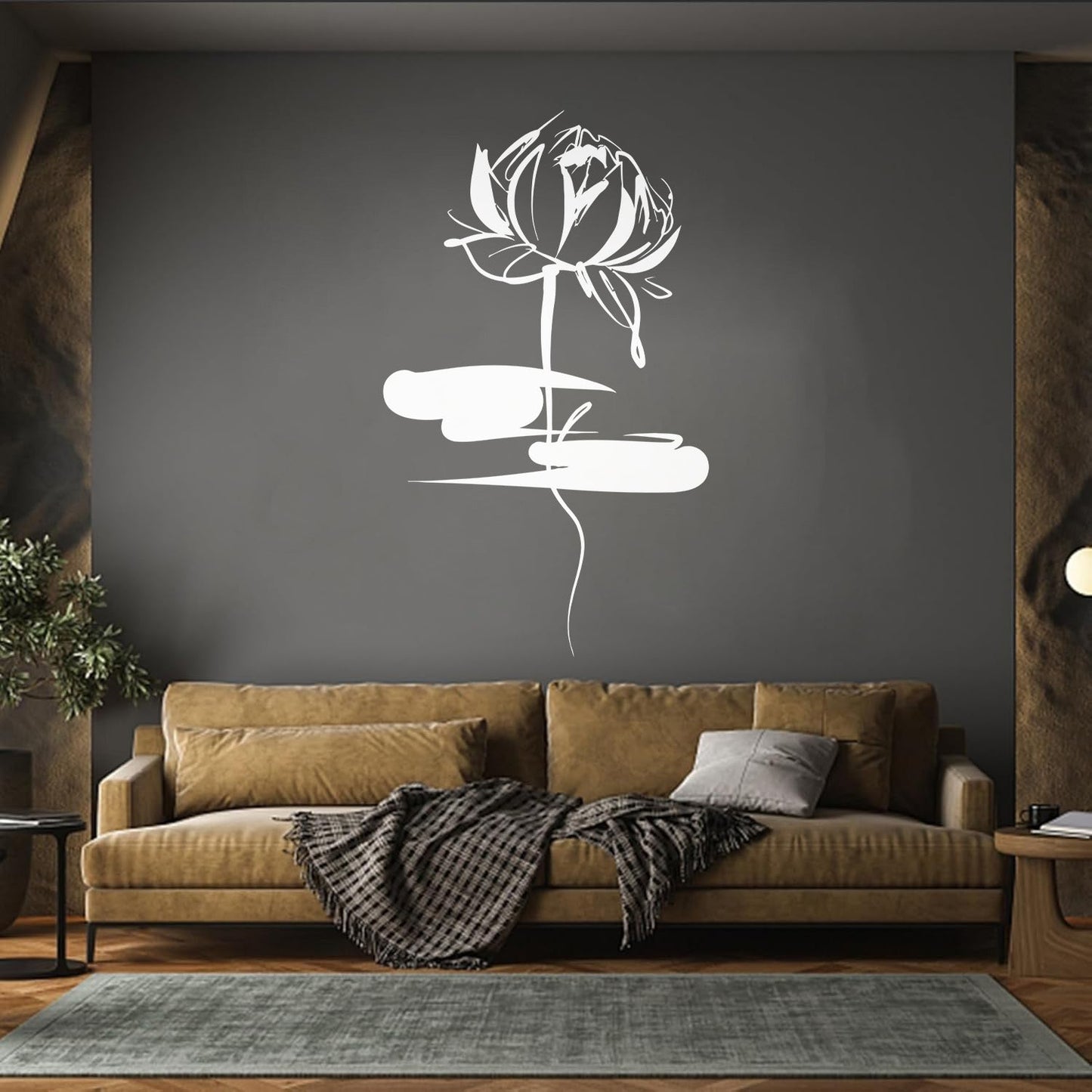 Lotus Sacred Flower East Symbol Of Buddhism Engraving Stickers Art Decoration