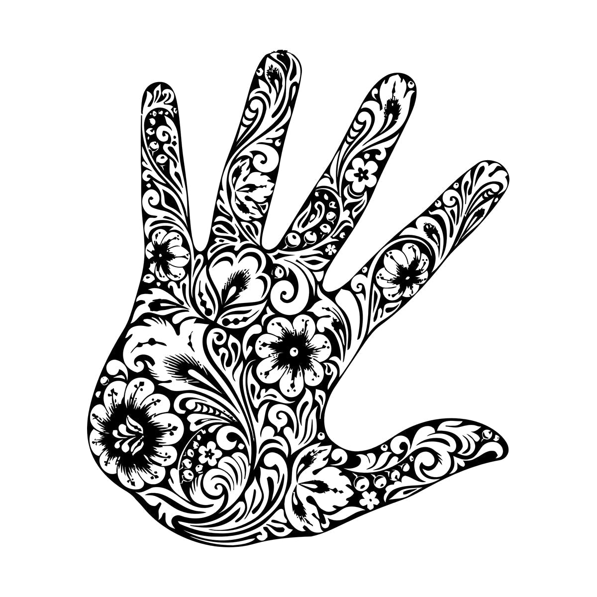 Lettering Stickers Palm Flower Floral Pattern Romantic Window Decals