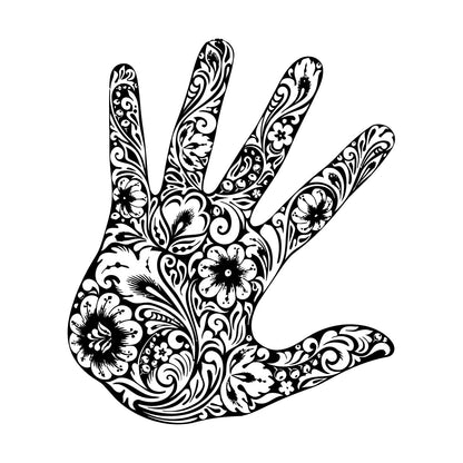 Lettering Stickers Palm Flower Floral Pattern Romantic Window Decals