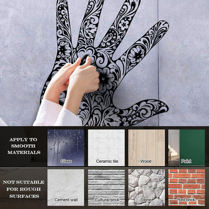 Lettering Stickers Palm Flower Floral Pattern Romantic Window Decals