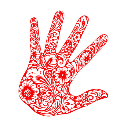 Lettering Stickers Palm Flower Floral Pattern Romantic Window Decals