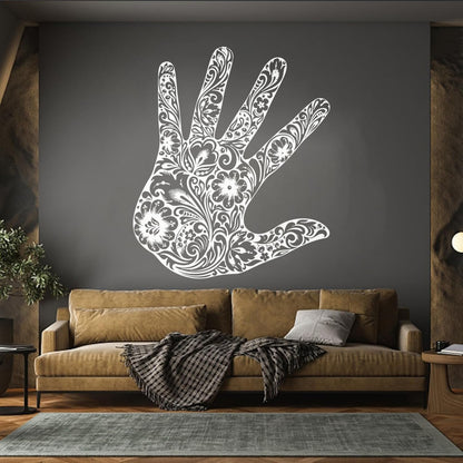 Lettering Stickers Palm Flower Floral Pattern Romantic Window Decals