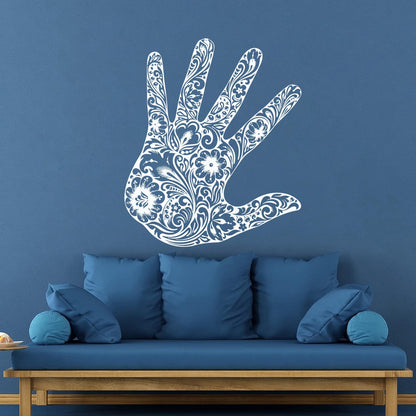 Lettering Stickers Palm Flower Floral Pattern Romantic Window Decals