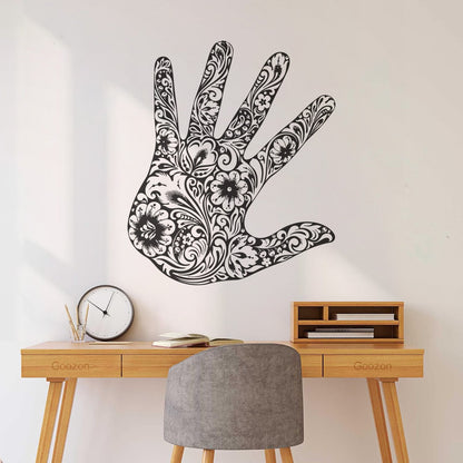 Lettering Stickers Palm Flower Floral Pattern Romantic Window Decals